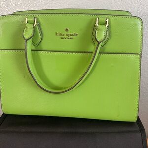 Kate Spade Green Satchel with Silver Hardware